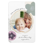 アートポップ・アートのの花と（ばちゃばちゃ）跳ねるピンク緑の写真 マグネット (縦)