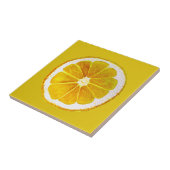 アートポップ・アートのの鮮やかな黄色のレモンの水色 タイル (側面)