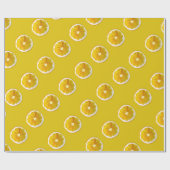 アートポップ・アートのの鮮やかな黄色のレモンの水色 ラッピングペーパー (フラット)
