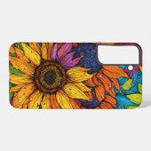 アートポップ・アートのひまわりスプラッシュ SAMSUNG GALAXYケース (裏面横)