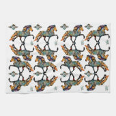 アートポップ・アートのアイスランドホース キッチンタオル (横)