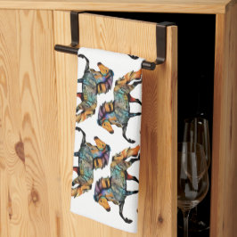 アートポップ・アートのアイスランドホース キッチンタオル