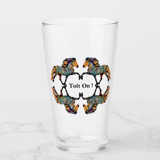 アートポップ・アートのアイスランドホース タンブラーグラス (正面)
