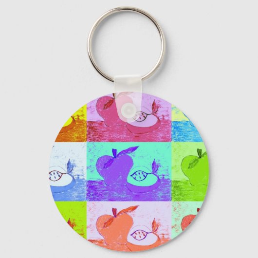 アートポップ・アートのアップル キーホルダー (正面)