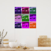 アートポップ・アートのウマ&サンセットアート ポスター (キッチン)