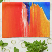 アートポップ・アートのエキゾチックビーチパームツリーズ キッチンタオル (折り畳み)