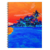 アートポップ・アートのエキゾチックビーチパームツリーズ ノートブック (正面)