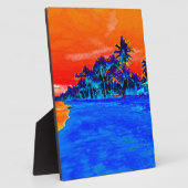 アートポップ・アートのエキゾチックビーチパームツリーズ フォトプラーク (側面)