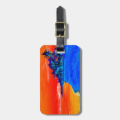 アートポップ・アートのエキゾチックビーチパームツリーズ ラゲッジタグ (正面縦)