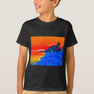 アートポップ・アートのエキゾチックビーチパームツリーズ Tシャツ