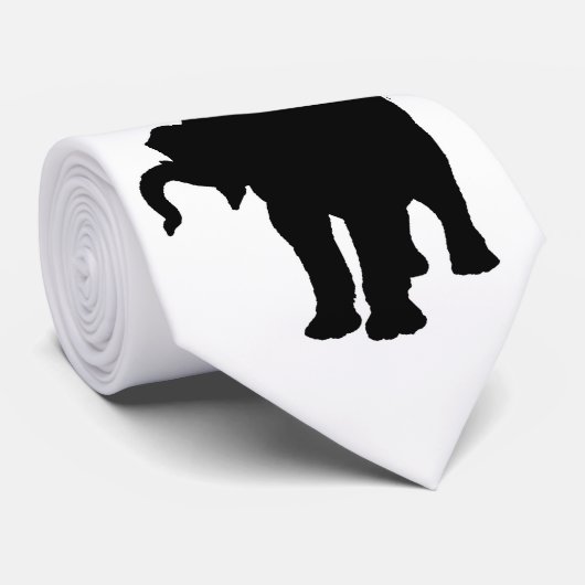 アートポップ・アートのエレファントシルエットネックタイ ネクタイ (ロール)