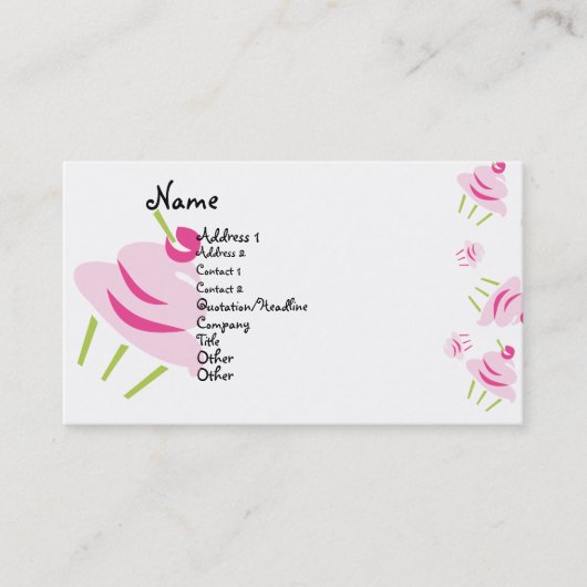 アートポップ・アートのカップケーキ 名刺 (正面)