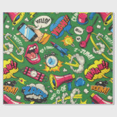 アートポップ・アートのカラフルのシームレスな漫画 ラッピングペーパー (フラット)