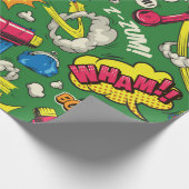 アートポップ・アートのカラフルのシームレスな漫画 ラッピングペーパー (角)