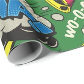 アートポップ・アートのカラフルのシームレスな漫画 ラッピングペーパー (ロールコーナー)