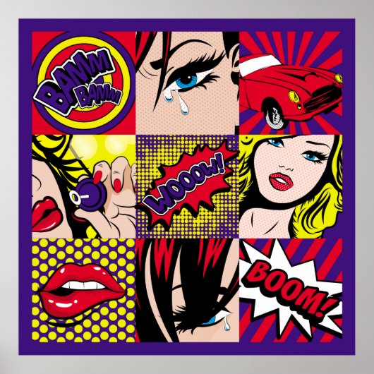 アートポップ・アートのカードイラストレーポップ・アートのションアート,美しい,漫画,d ポスター (正面)