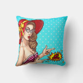 アートポップ・アートのガールイラストレーション装飾枕 クッション (裏面)
