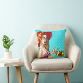 アートポップ・アートのガールイラストレーション装飾枕 クッション (椅子)