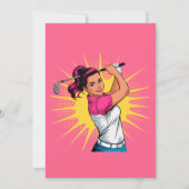 アートポップ・アートのガールゴルファー誕生日パーティー 招待状 (裏面)