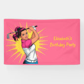 アートポップ・アートのガールゴルファー誕生日パーティー 横断幕 (横)