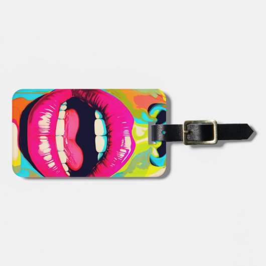アートポップ・アートのガールリップ ラゲッジタグ (正面横)