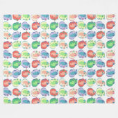 アートポップ・アートのギニピグパターン フリースブランケット (正面(横))