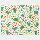 アートポップ・アートのクリスマスツリー毛布 フリースブランケット (正面(横))