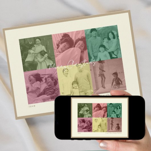 アートポップ・アートのクリスマス写真コラージュ休日の挨拶カード シーズンカード