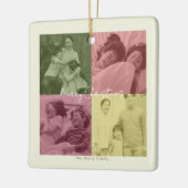 アートポップ・アートのクリスマス写真コラージュ休日 セラミックオーナメント (左)