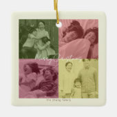アートポップ・アートのクリスマス写真コラージュ休日 セラミックオーナメント (正面)