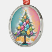 アートポップ・アートのクリスマス特大カラフルオーナメント メタルオーナメント (左)