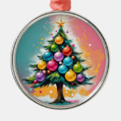 アートポップ・アートのクリスマス特大カラフルオーナメント メタルオーナメント (正面)