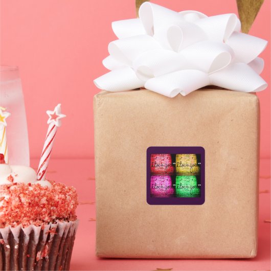 アートポップ・アートのグラフィティラブウォール スクエアシール (パーティー)