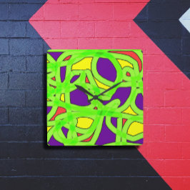 アートポップ・アートのグラフィティ スクエア壁時計