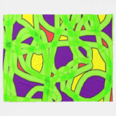 アートポップ・アートのグラフィティ フリースブランケット (正面(横))