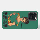 アートポップ・アートのケース、iPhone 16、私の週末は予約されている。 iPhoneケース (裏面横)