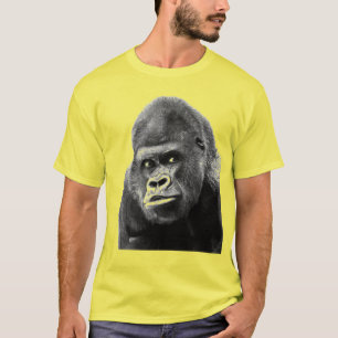 アートポップ・アートのゴリライエローグレイ Tシャツ
