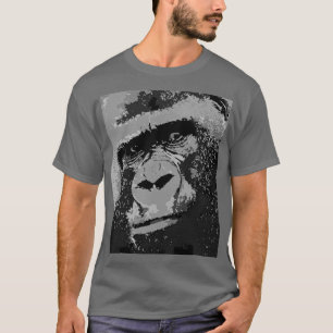 アートポップ・アートのゴリラダークグレー Tシャツ