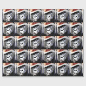 アートポップ・アートのゴリラ顔クリスマスラッピング紙 ラッピングペーパー (フラット)