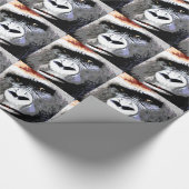 アートポップ・アートのゴリラ顔クリスマスラッピング紙 ラッピングペーパー (角)