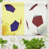 アートポップ・アートのサッカーボール キッチンタオル (折り畳み)
