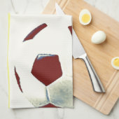 アートポップ・アートのサッカーボール キッチンタオル (四つ折り)