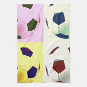 アートポップ・アートのサッカーボール キッチンタオル (縦)