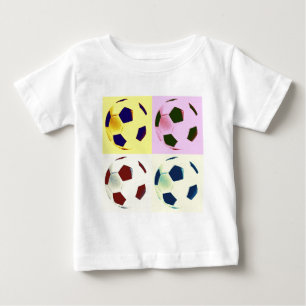 アートポップ・アートのサッカーボール ベビーTシャツ