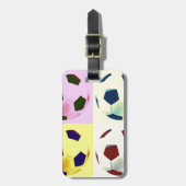 アートポップ・アートのサッカーボール ラゲッジタグ (正面縦)