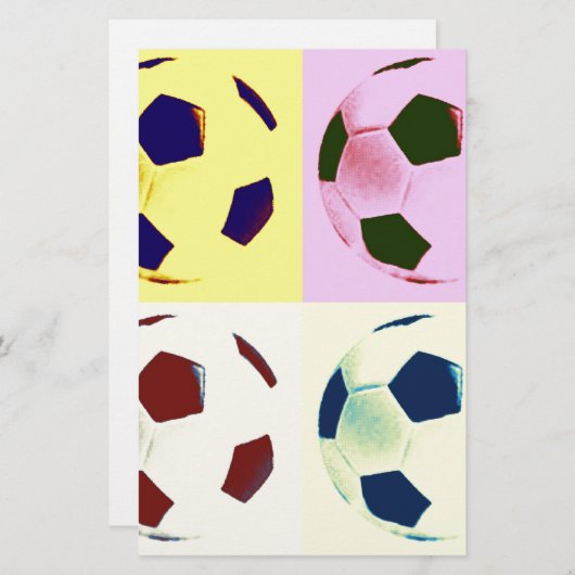 アートポップ・アートのサッカーボール 便箋 (正面/裏面)