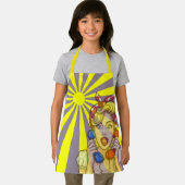 アートポップ・アートのサンレイパープル&イエローウィメンズ エプロン (インサイチュ)