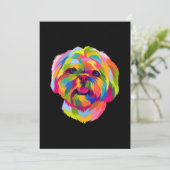 アートポップ・アートのシーズー（犬）珠可愛い子犬の所有者 サンキューカード (スタンド正面)