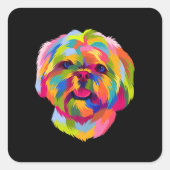 アートポップ・アートのシーズー（犬）珠可愛い子犬の所有者 スクエアシール (正面)