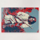 アートポップ・アートのジェロニモインディアンレジェンダリーチーフ ジグソーパズル (横)